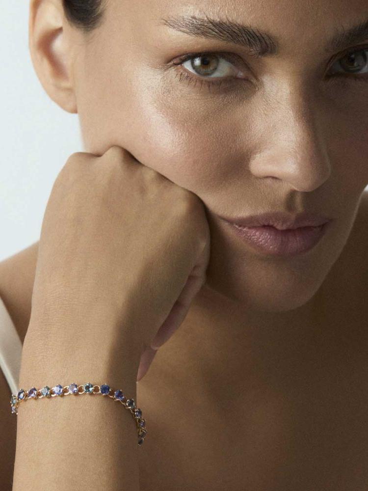 Shuga 4mm blue precious gemstone tennis bracelet